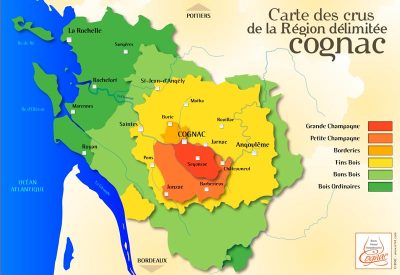 Map of Cognac Crus